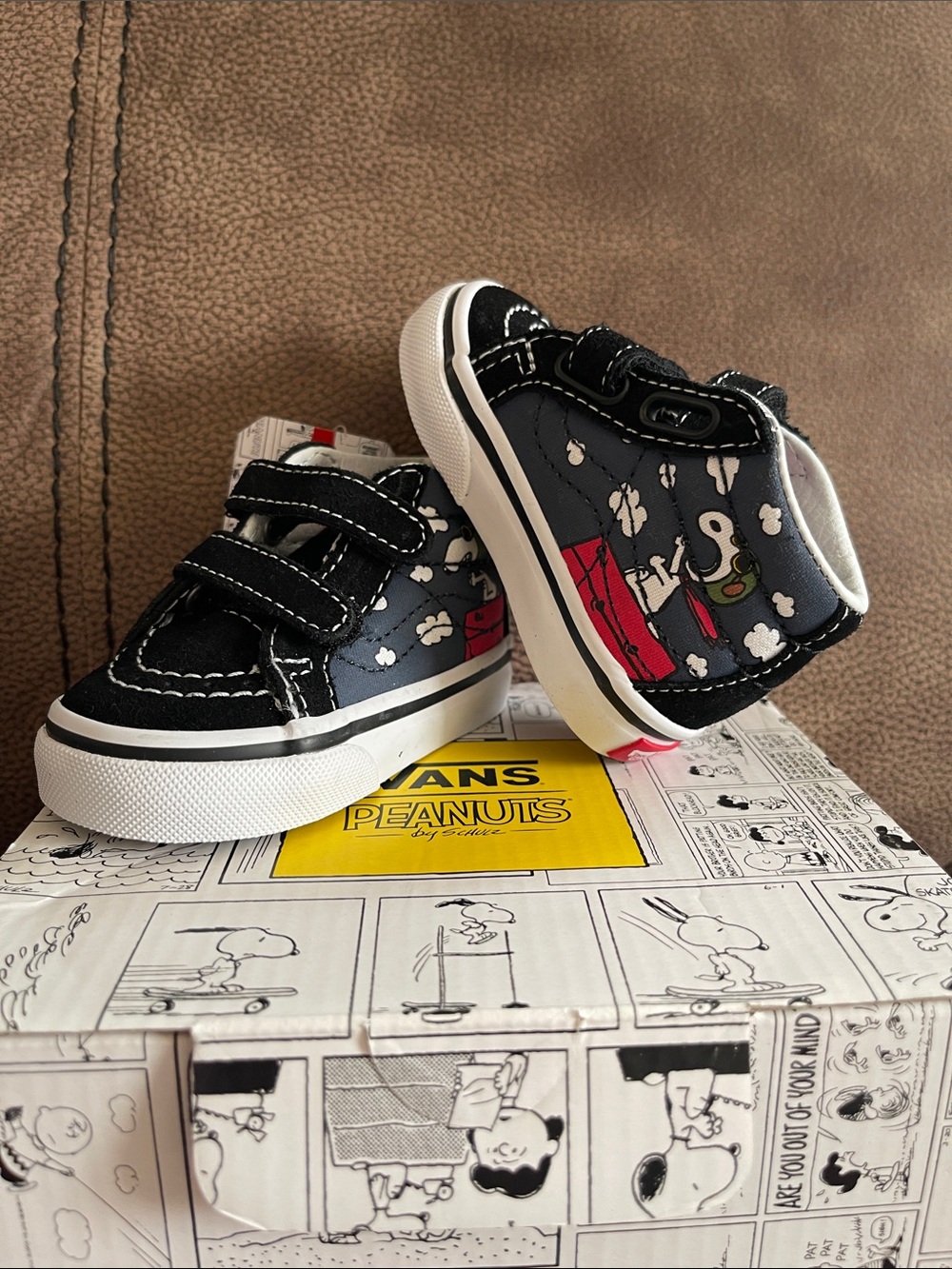 Vans Kids Black Peanuts Snoopy High-Top Sneakers
